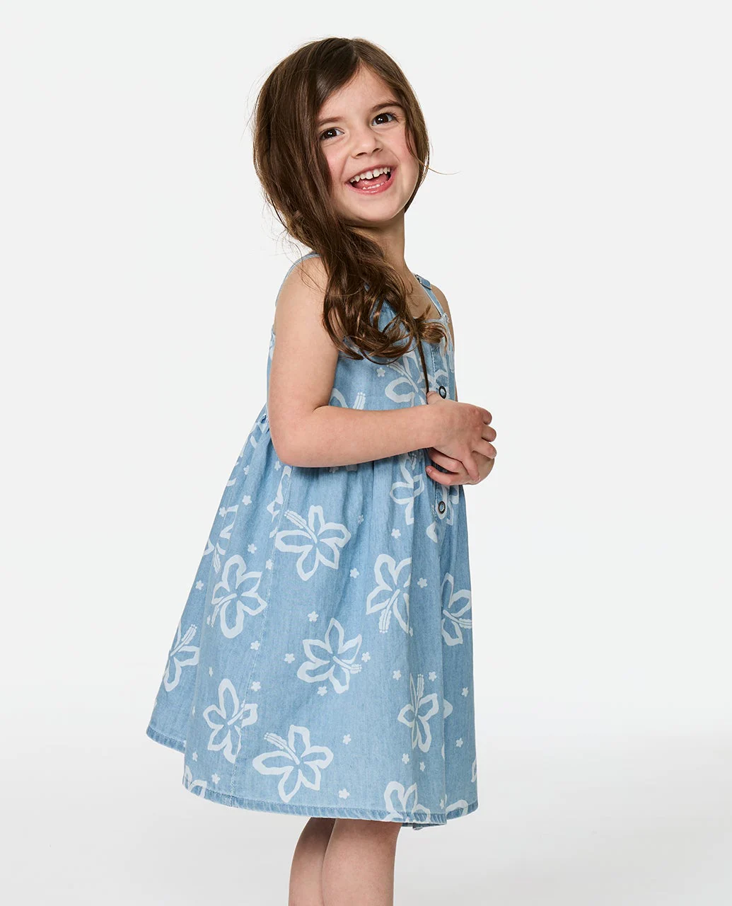 Tropical Chambray Dres - Kids