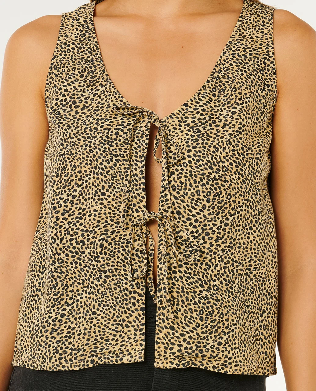 Animal Instincts Tie Front Top