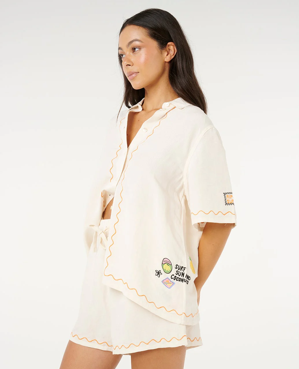 Sunset Luau Embroidered Shirt
