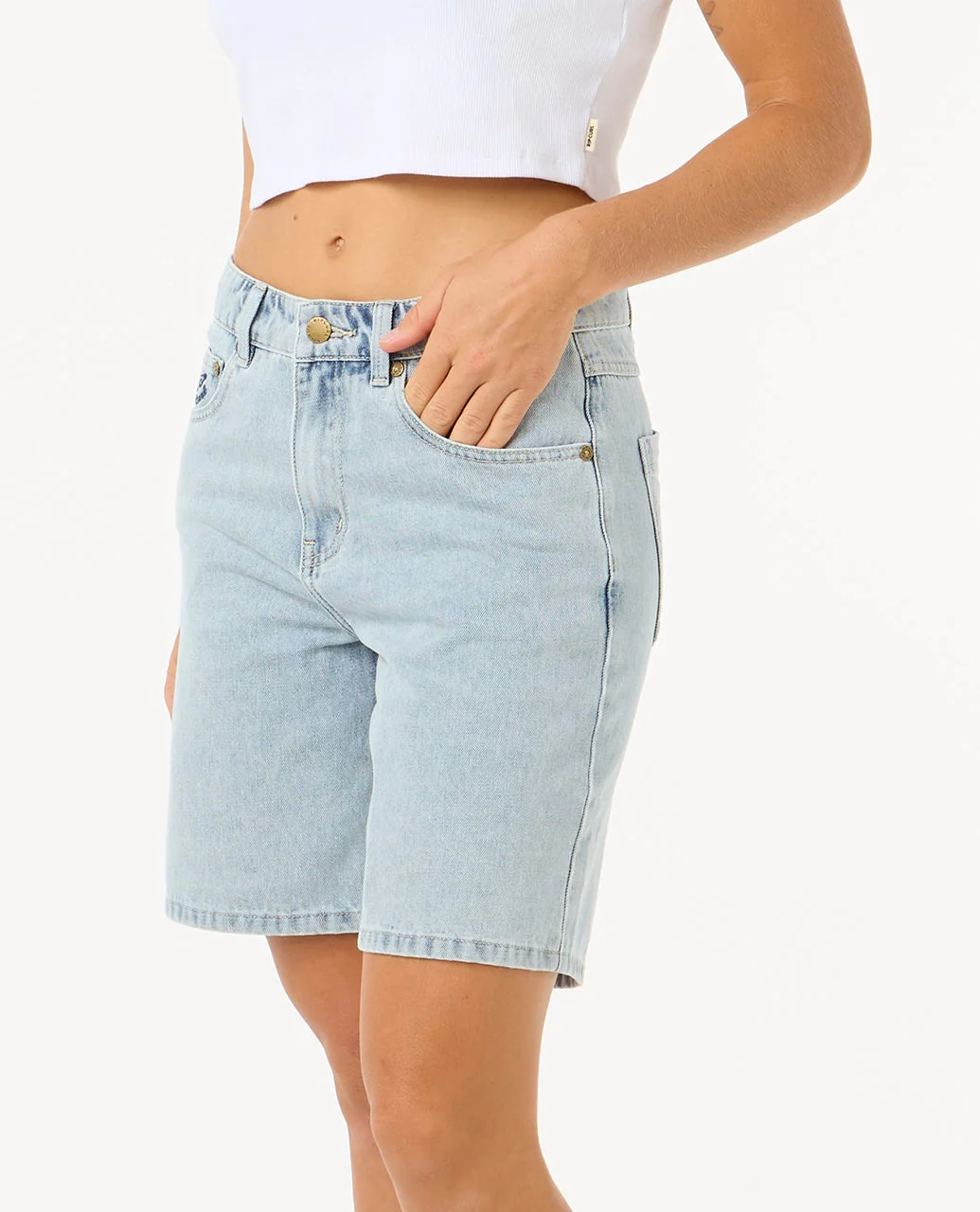 Las Dalias Relaxed Denim Short