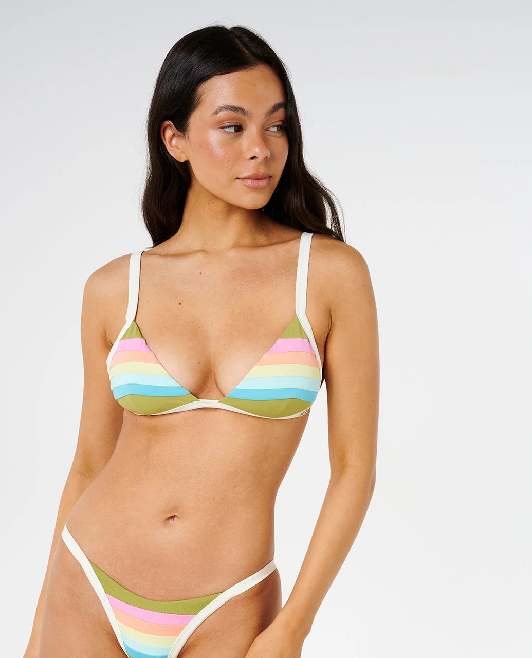 Surf Stripe Fixed Triangle Bikini Top