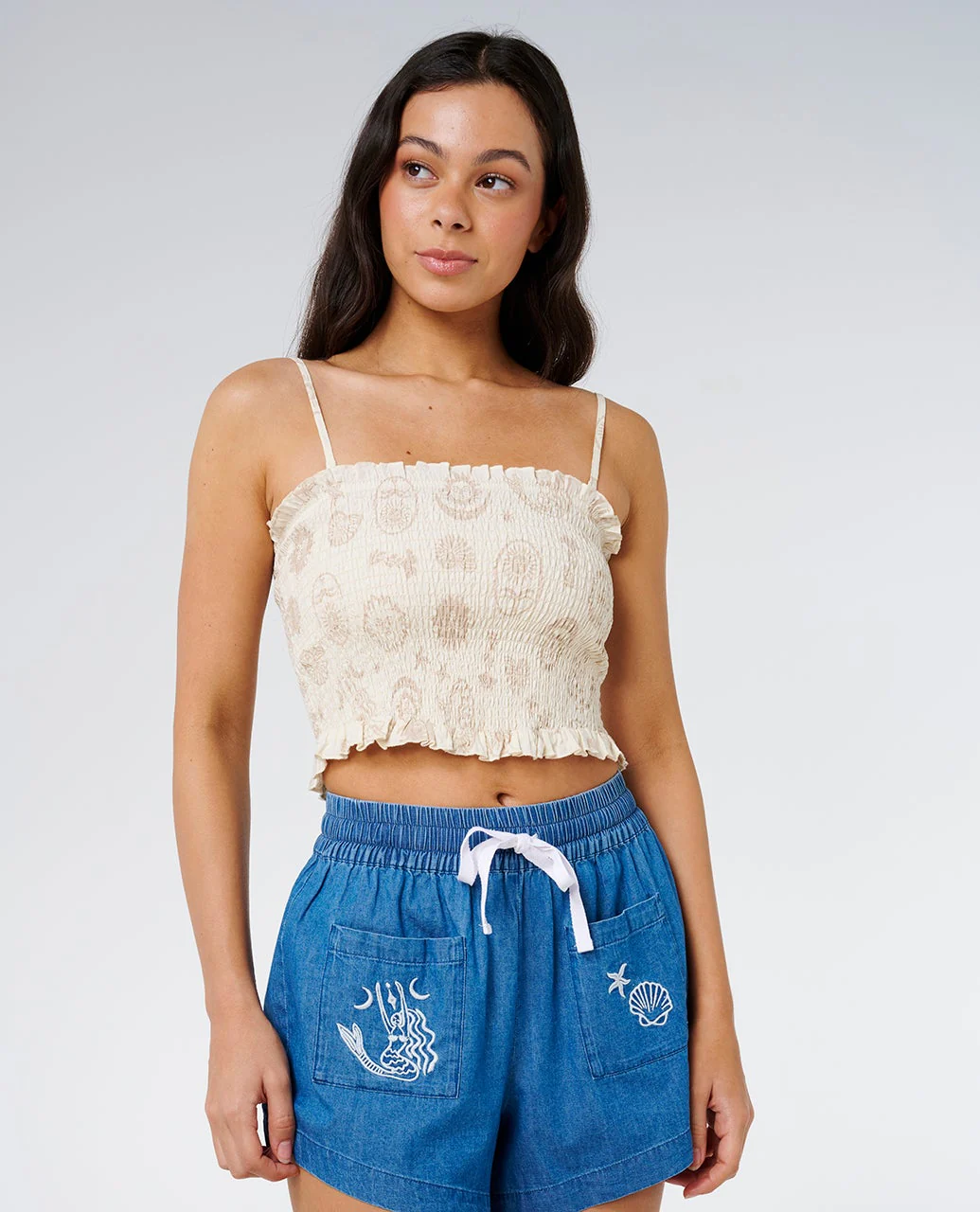 Catalina Island Shirred Top