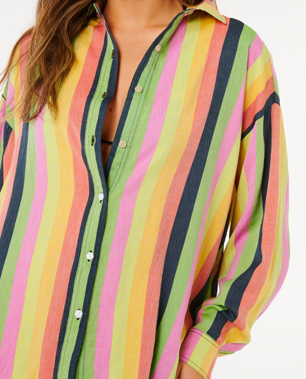 Farm Rio Neon Stripe Relaxed Shirt