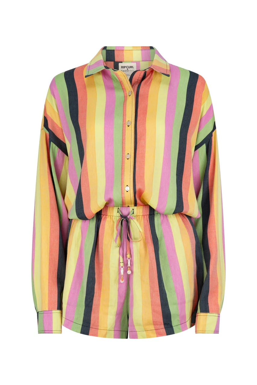 Farm Rio Neon Stripe Relaxed Shirt