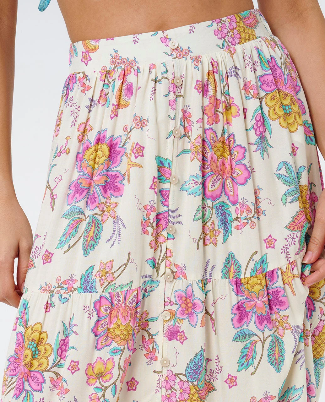 Half Moon Bay Button Thru Maxi Skirt