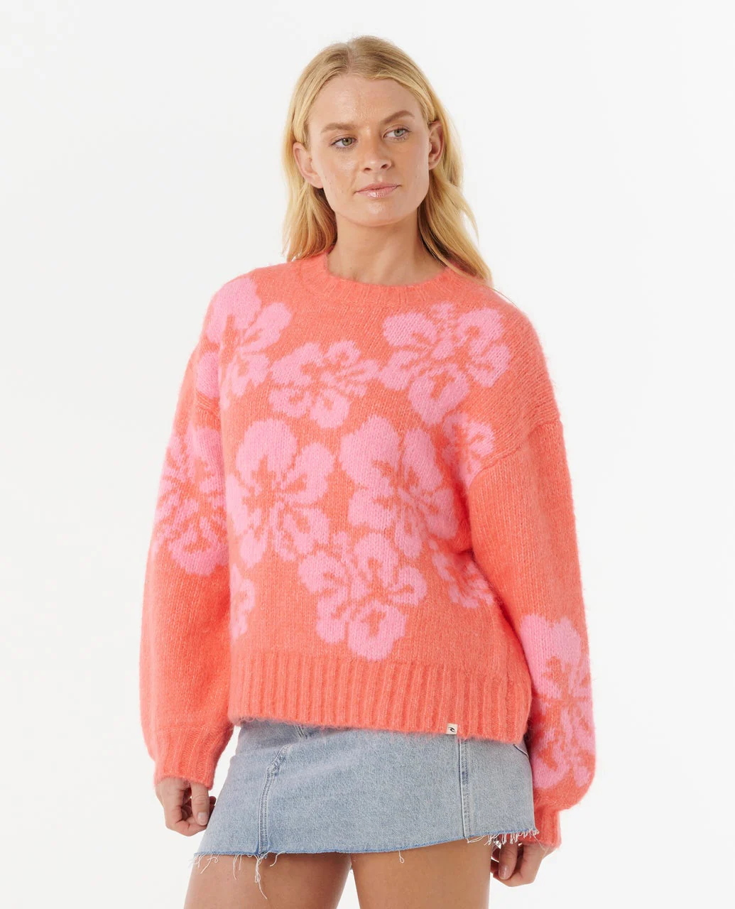 Hibiscus Heat Jacquard Crew