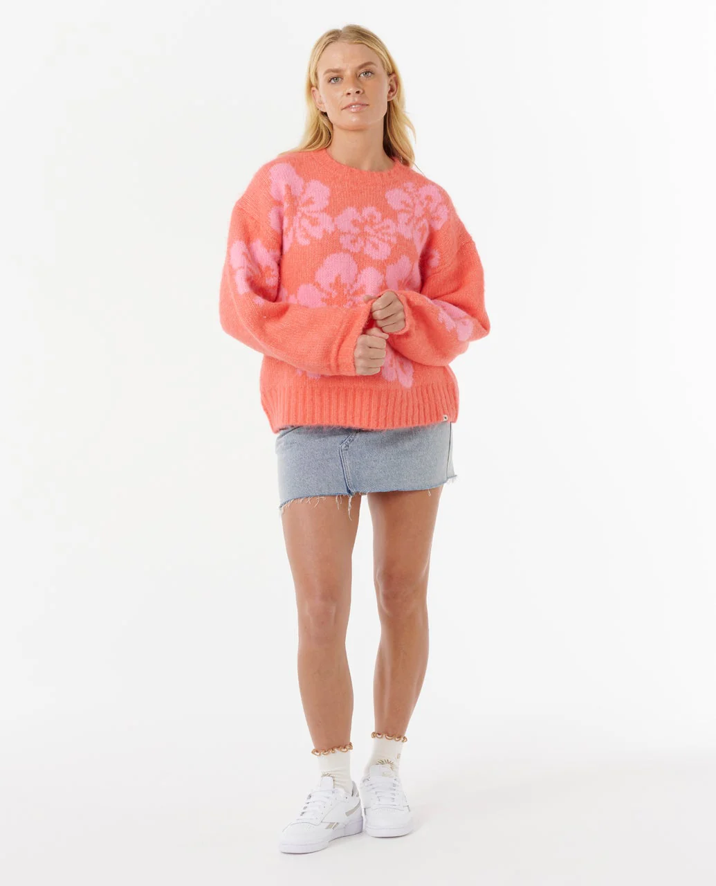 Hibiscus Heat Jacquard Crew