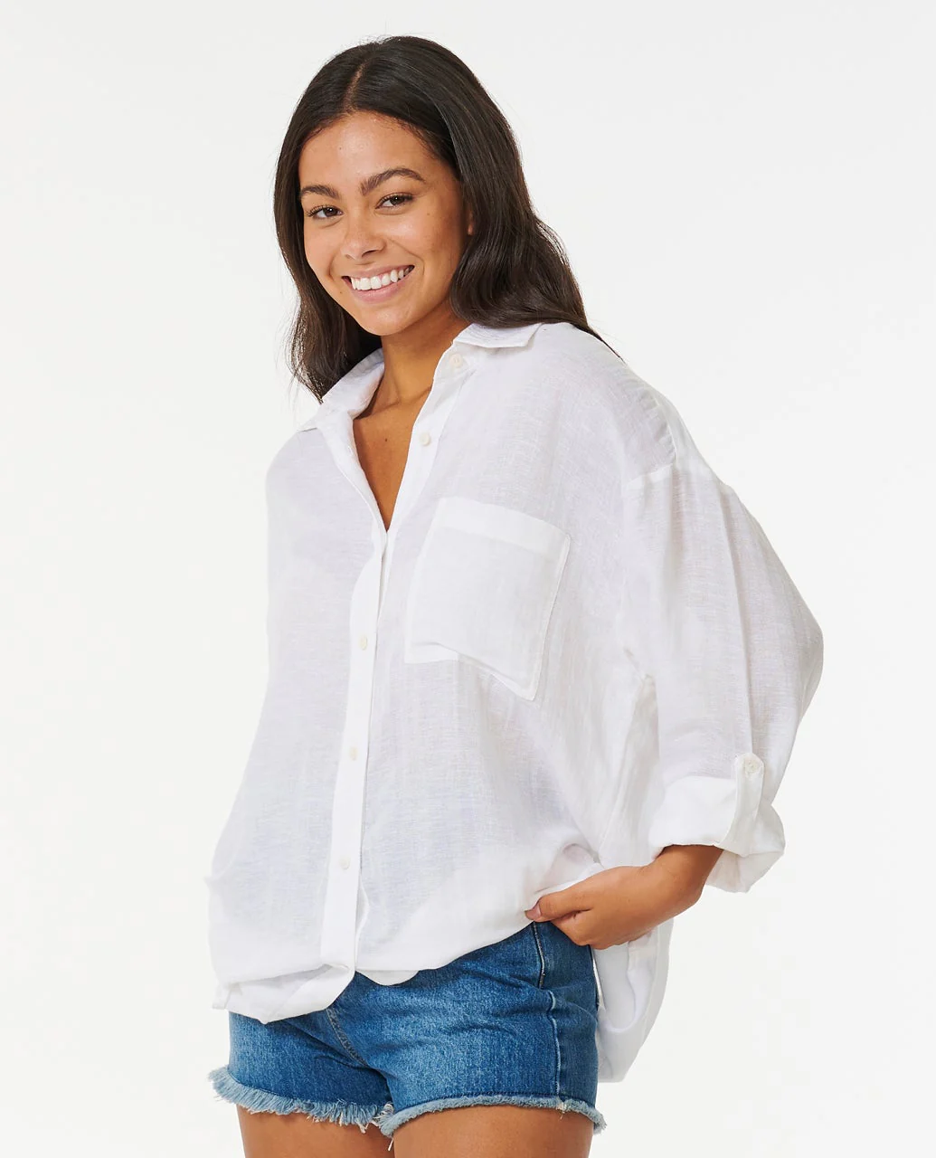 Premium Linen Long Sleeve Button Through Shirt