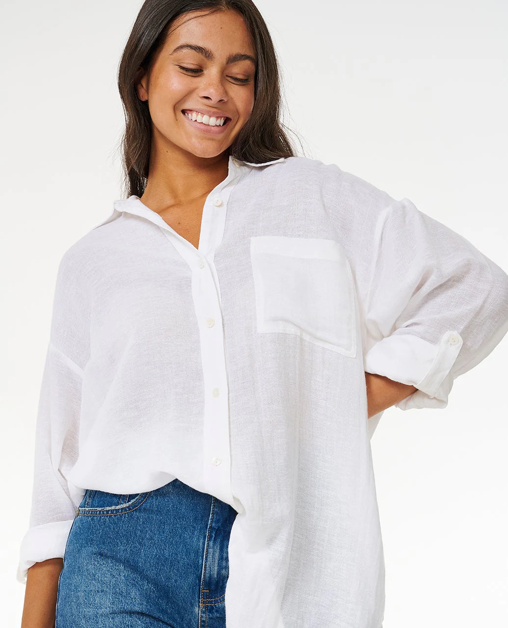 Premium Linen Long Sleeve Button Through Shirt