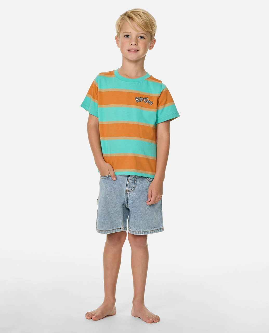Ride The Wave Stripe Tee - Kids