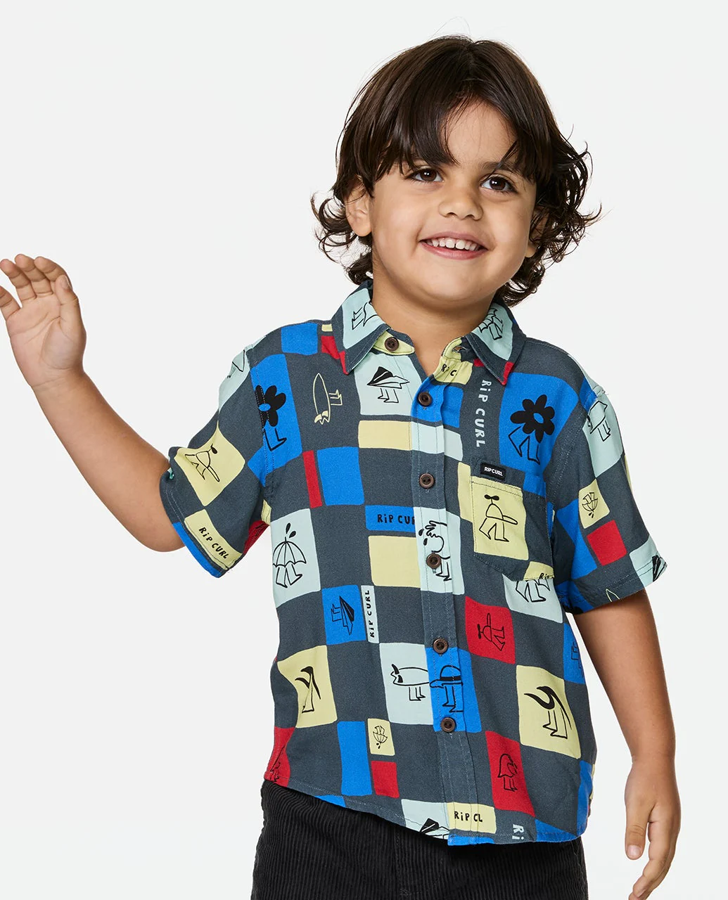 Surf Check Short Sleeve Shirt - Kids