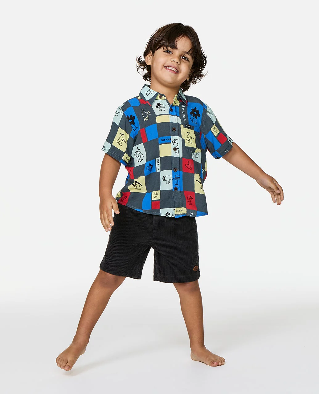 Surf Check Short Sleeve Shirt - Kids