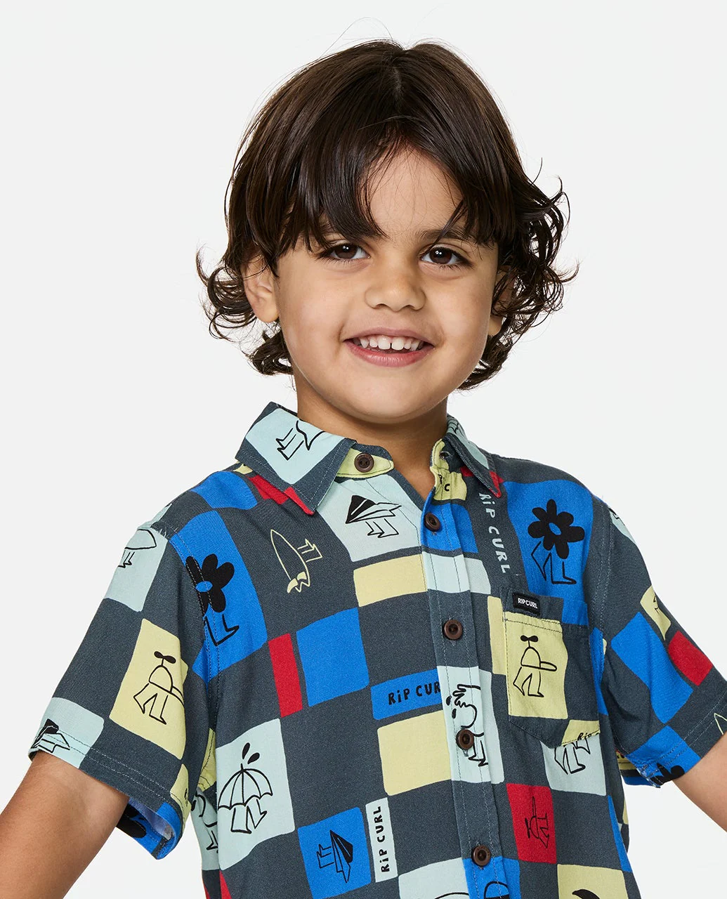 Surf Check Short Sleeve Shirt - Kids